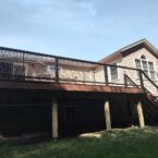 Wood deck with cable railing