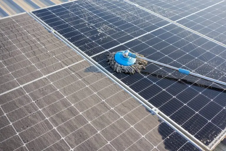Solar panels being washed by Sparkles window cleaning