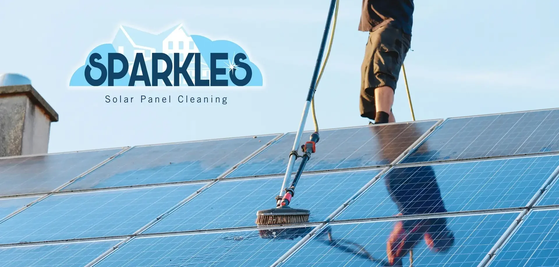 Sparkles cleans solar panels, windows, gutters, siding, and more.